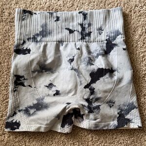 Black and Gray Tie-Dye Shorts